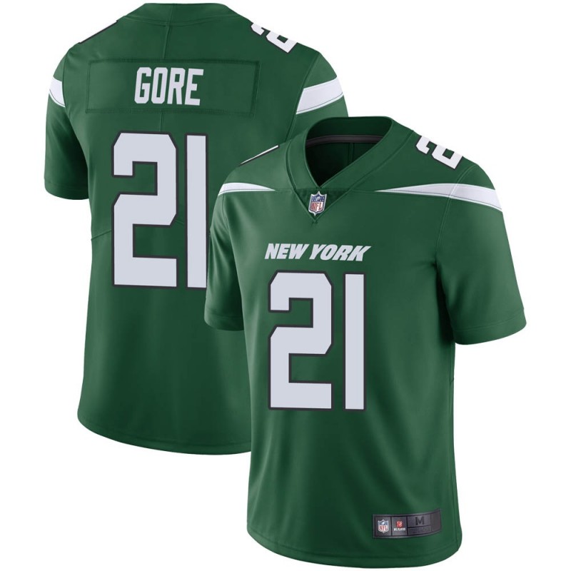 Men's New York Jets #21 Frank Gore Green Vapor Untouchable Limited Stitched Jersey